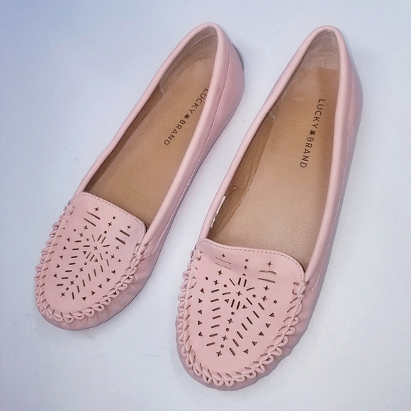 🌸 Lucky brand | Pink Suede Mocassin‎ Flat, size 10 - Picture 1 of 8
